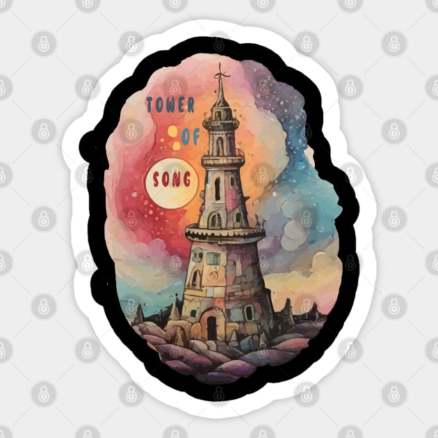 Tower of Song Sticker by Moulezitouna